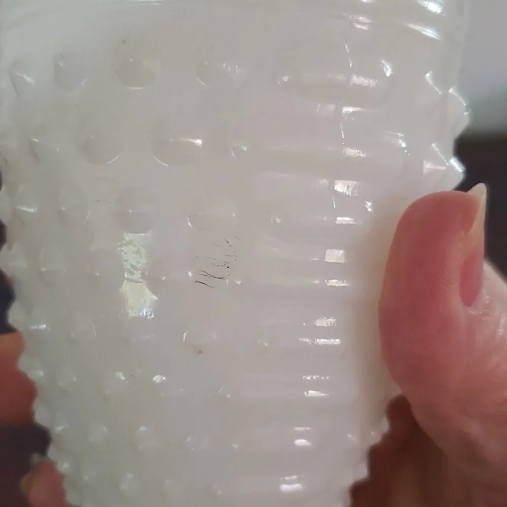 Vintage Hobnail Milk Glass Goblet